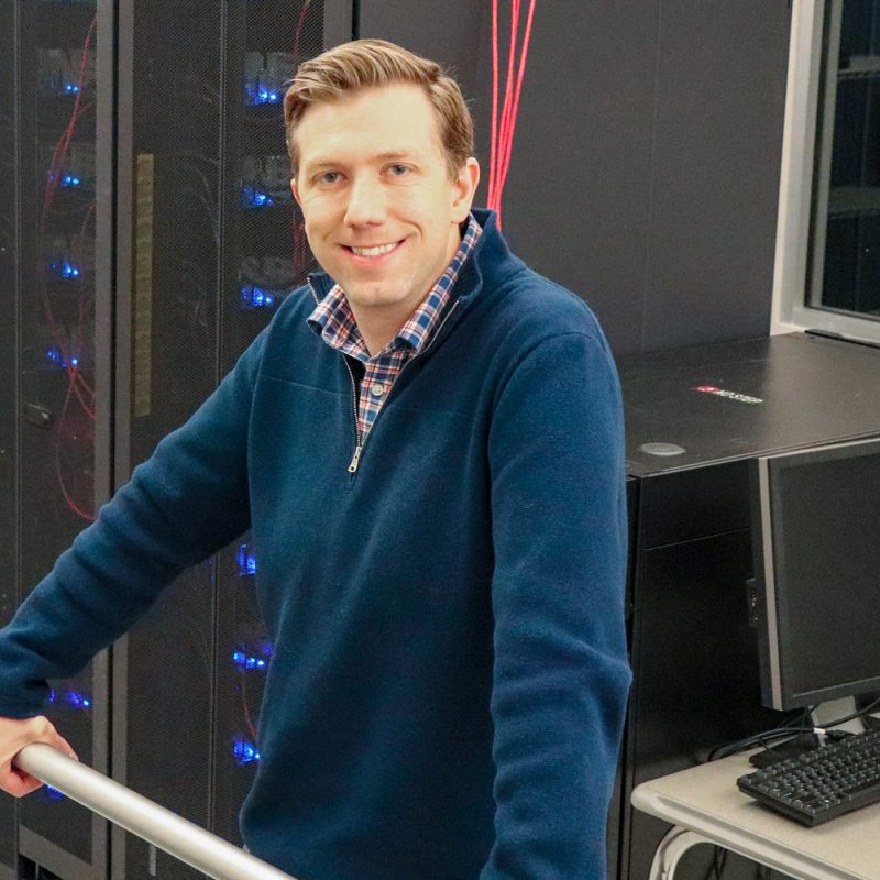 Michael Jantz in a server room