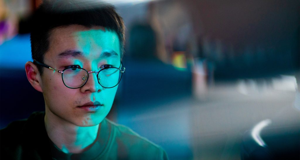 computer science student working on something