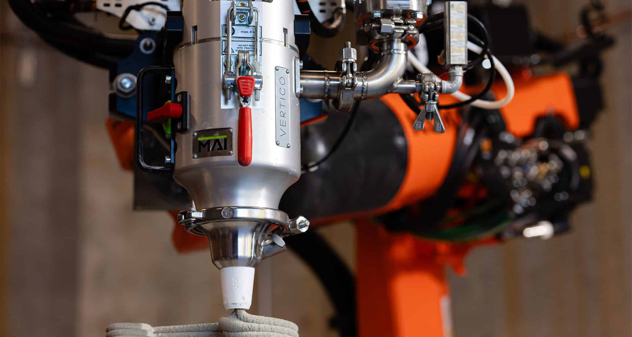 Extruder from the 3D concrete printer