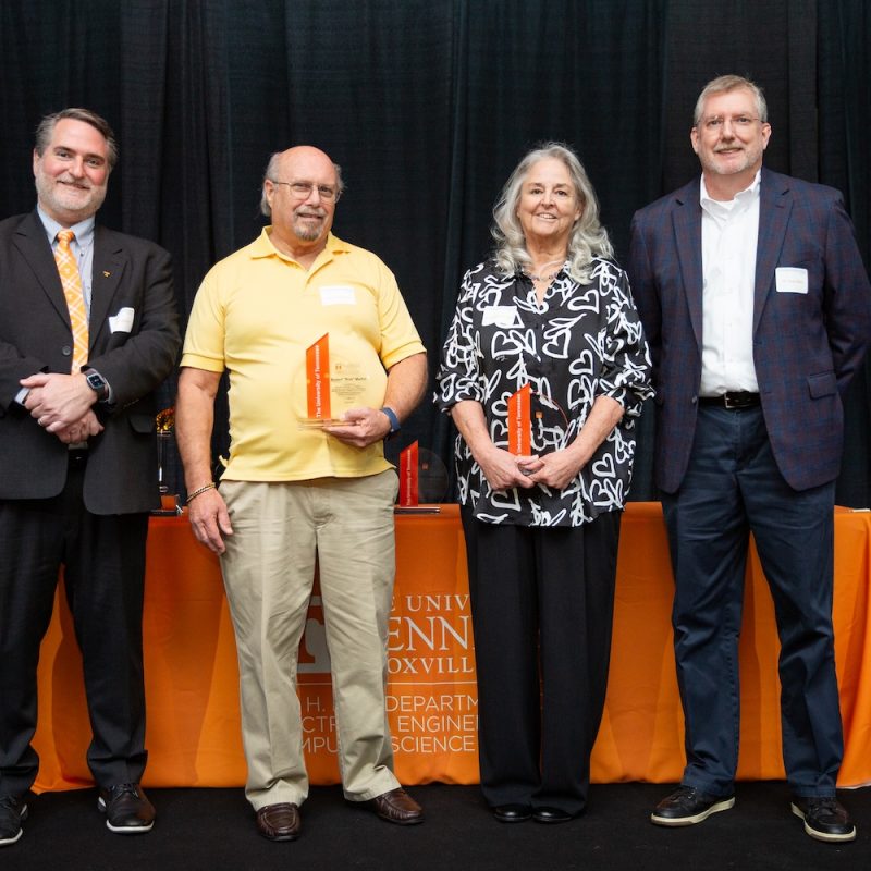 Left to right: Garrett Rose, Robert (Bob) Martin, Charlotte Holland, and Scott Wells at the Gonzalez Awards ceremony