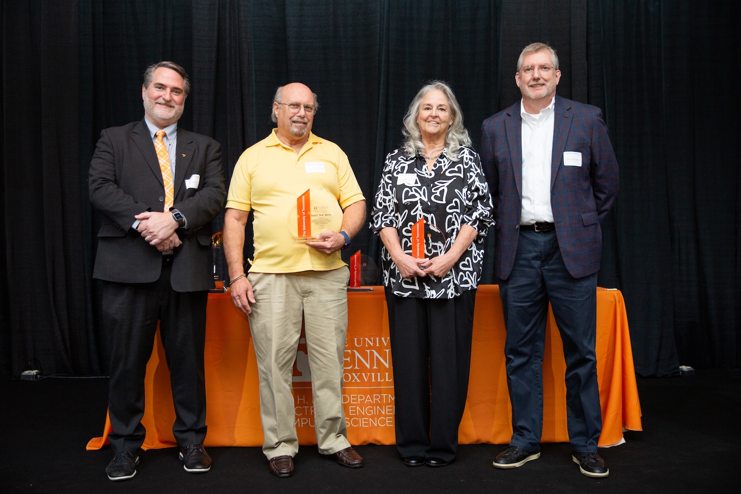 Left to right: Garrett Rose, Robert (Bob) Martin, Charlotte Holland, and Scott Wells at the Gonzalez Awards ceremony 
