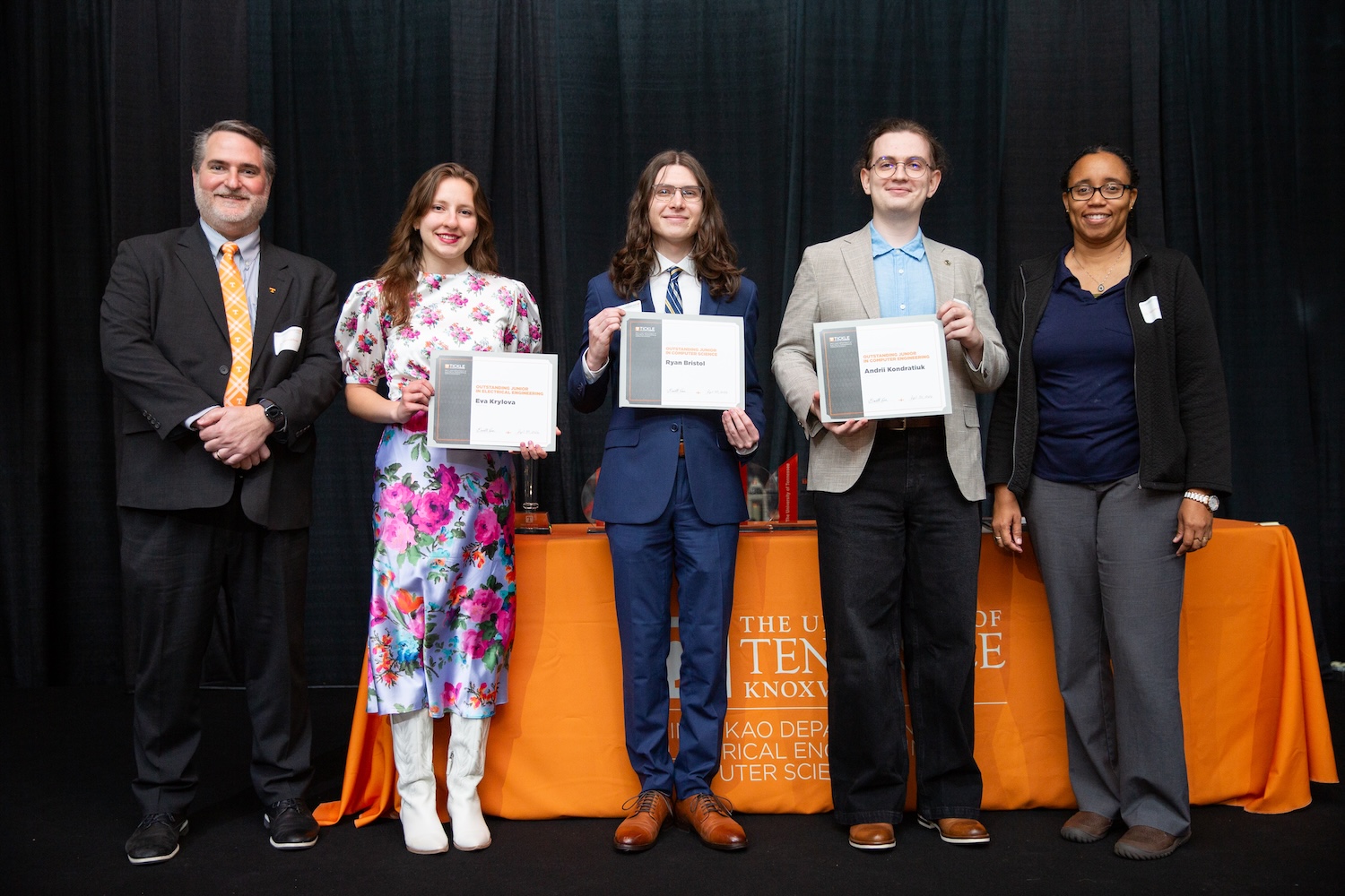 Left to right: Garrett Rose, Eva Krylova, Ryan Bristol, Andrii Kondratiuk, and Nicole McFarlane at the Gonzalez Awards ceremony 