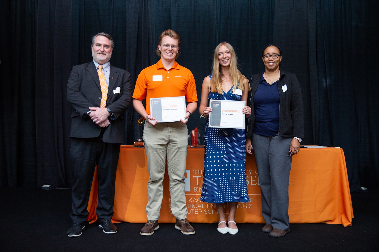 Left to right: Garrett Rose, EJackson Mowry, Neela Baker, and Nicole McFarlane at the Gonzalez Awards ceremony 